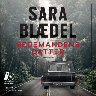Bedemandens datter – Sara Blædel, lydbogens omslag