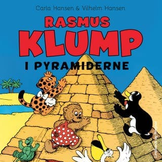 Rasmus Klump i pyramiderne – Carla Hansen og Vilhelm Hansen, lydbogens omslag