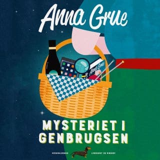 Mysteriet i Genbrugsen – Anna Grue, lydbogens omslag
