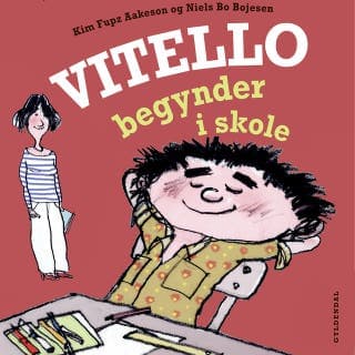 Vitello begynder i skole – Kim Fupz Aakeson og Niels Bo Bojesen, lydbogens omslag