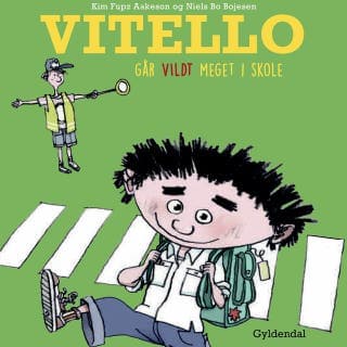 Vitello går vildt meget i skole – Kim Fupz Aakeson og Niels Bo Bojesen, lydbogens omslag
