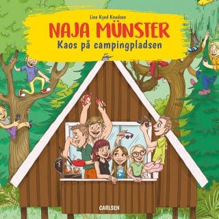 Naja Münster (6) - Kaos på campingpladsen – Line Kyed Knudsen, lydbogens omslag
