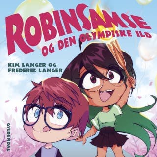 RobinSamse 7 - RobinSamse og den Olympiske Ild – Kim Langer og Frederik Langer, lydbogens omslag