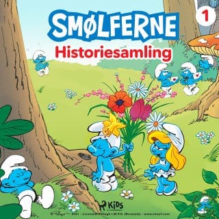 Smølferne - Historiesamling 1 – Peyo, lydbogens omslag