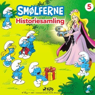 Smølferne - Historiesamling 5 – Peyo, lydbogens omslag