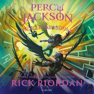 Percy Jackson 4: Slaget i labyrinten – Rick Riordan, lydbogens omslag