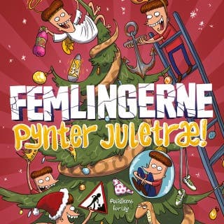 Femlingerne - pynter juletræ – Mikael Wulff og Wulffmorgenthaler, lydbogens omslag