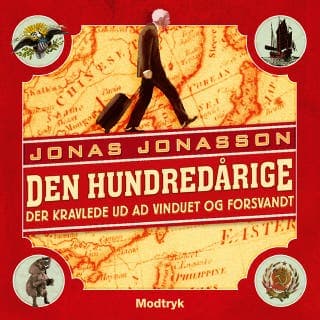 Den hundredårige der kravlede ud ad vinduet og forsvandt – Jonas Jonasson, lydbogens omslag