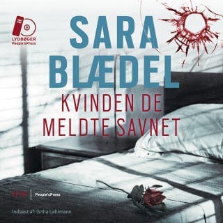Kvinden de meldte savnet – Sara Blædel, lydbogens omslag