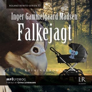 Falkejagt – Inger Gammelgaard Madsen, lydbogens omslag