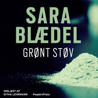 Grønt støv – Sara Blædel, lydbogens omslag