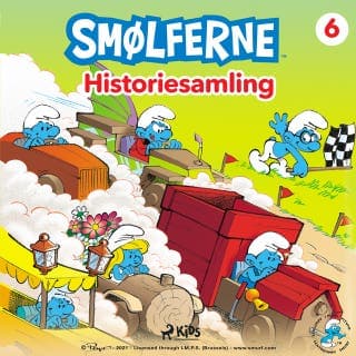 Smølferne - Historiesamling 6 – Peyo, lydbogens omslag