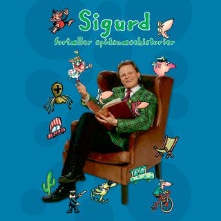 Sigurd fortæller spidsnæsehistorier – Sigurd Barrett, lydbogens omslag