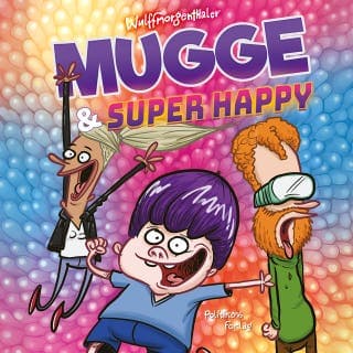 Mugge og Super Happy – Wulffmorgenthaler, lydbogens omslag