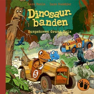 Dinosaurbanden – Sumpskoven Grand Prix – Lars Mæhle, lydbogens omslag